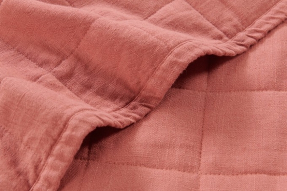 Conjunto de colcha de linón de rayón OEM Conjunto de colcha de naranja quemada sólida sostenible