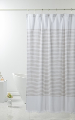 Cortina de ducha de poliéster 72X72&quot; Cortina de ducha de algodón blanco