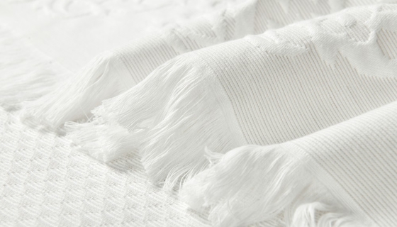 Cortina de ducha gris claro Jacquard 95% algodón 5% poliéster reciclado