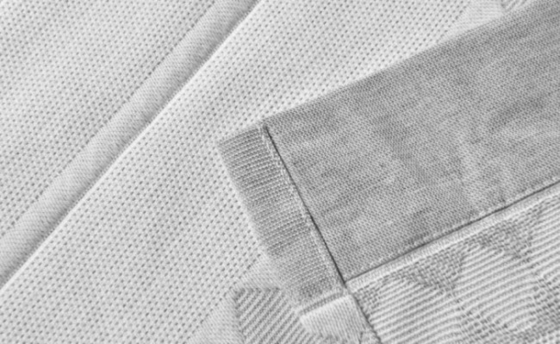 Cortina de ducha de algodón poliéster Jacquard Cortina de ducha de rayas grises