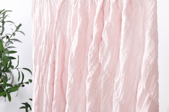 100% de algodón Seersucker manta de cama rosa manta de tamaño real Chic y acogedor