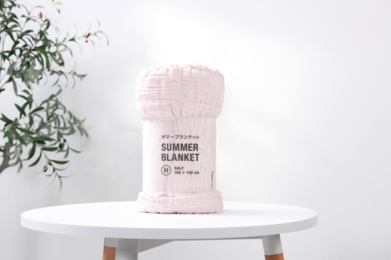 100% de algodón Seersucker manta de cama rosa manta de tamaño real Chic y acogedor