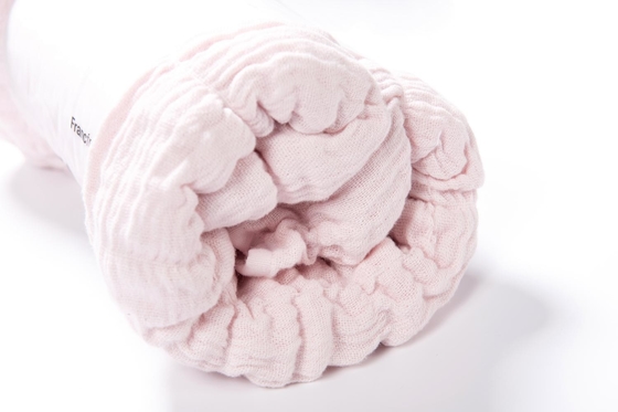 100% de algodón Seersucker manta de cama rosa manta de tamaño real Chic y acogedor