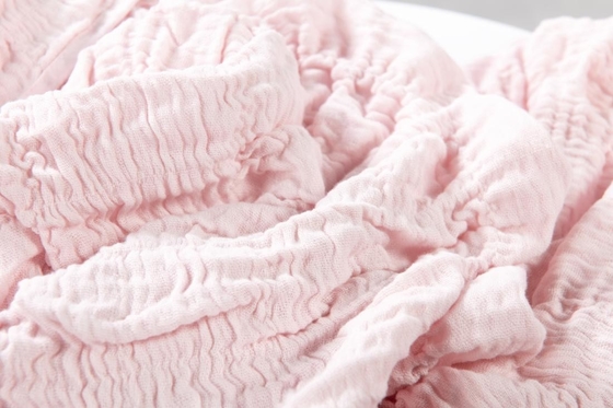 100% de algodón Seersucker manta de cama rosa manta de tamaño real Chic y acogedor