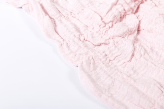 100% de algodón Seersucker manta de cama rosa manta de tamaño real Chic y acogedor