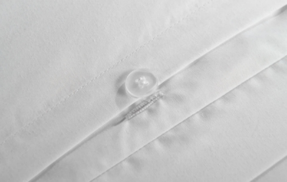 Seersucker de algodón de poliéster reciclado Set de edredones blancos sostenibles
