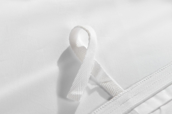 Conjunto de edredones de algodón con cubierta de edredón bordada blanca sostenible