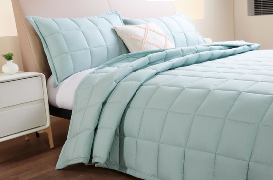 Conjunto de colcha de algodón transpirable OEKO-TEX Conjunto de cubierta de colcha verde claro OEM
