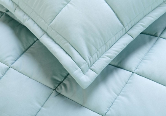 Conjunto de colcha de algodón transpirable OEKO-TEX Conjunto de cubierta de colcha verde claro OEM