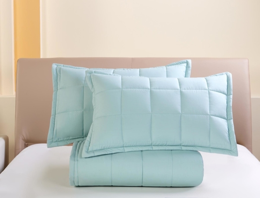 Conjunto de colcha de algodón transpirable OEKO-TEX Conjunto de cubierta de colcha verde claro OEM