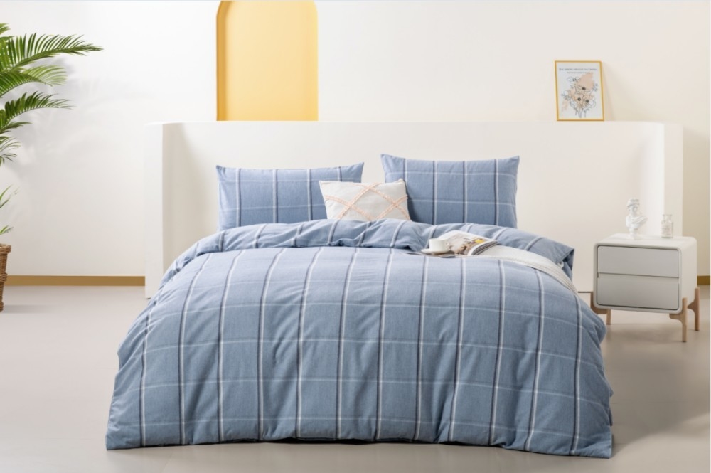 OEM Twin Duvet cubre al rey de tamaño completo cubierta de edredón azul poliéster mezclado de franela