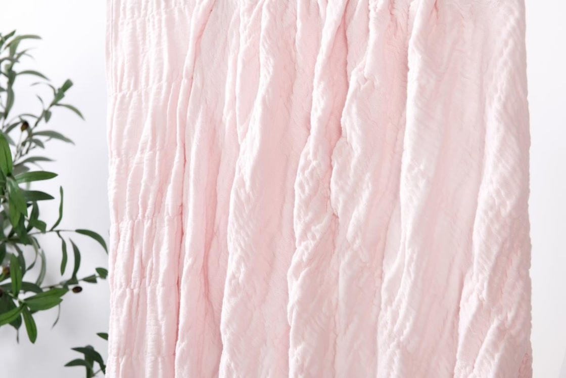 100% de algodón Seersucker manta de cama rosa manta de tamaño real Chic y acogedor