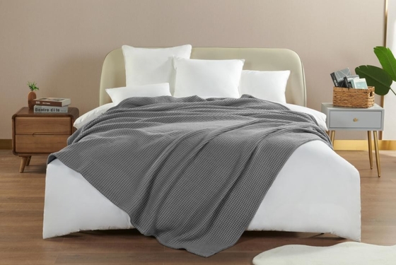 Amigable a la piel 100% de algodón manta de gofres OEM manta doble de gofres tejido