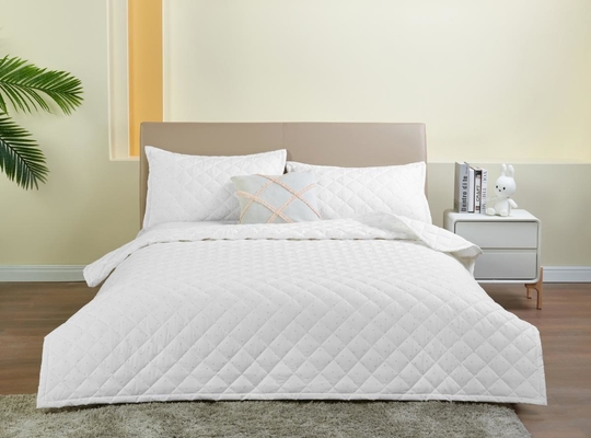 Cubierta de colcha de algodón blanco impresa de tamaño de reina