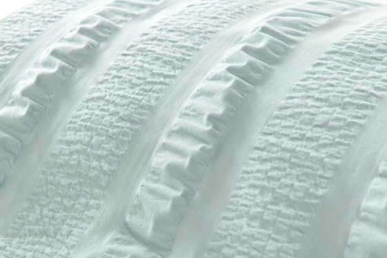 Casas de almohada blancas de Seersucker de talla reina Casas de almohada de color verde claro sostenibles